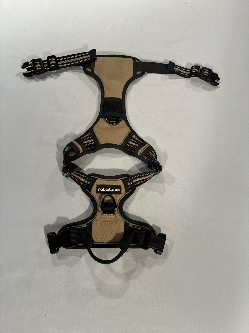 rabbitgoo Tan & Black Padded No-Pull Dog Harness